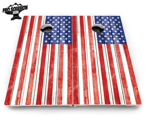 Whitewash Flag Cornhole Boards - Pro Solution Elite Series by Cornhole Solutions, custom cornhole board detail photo 4