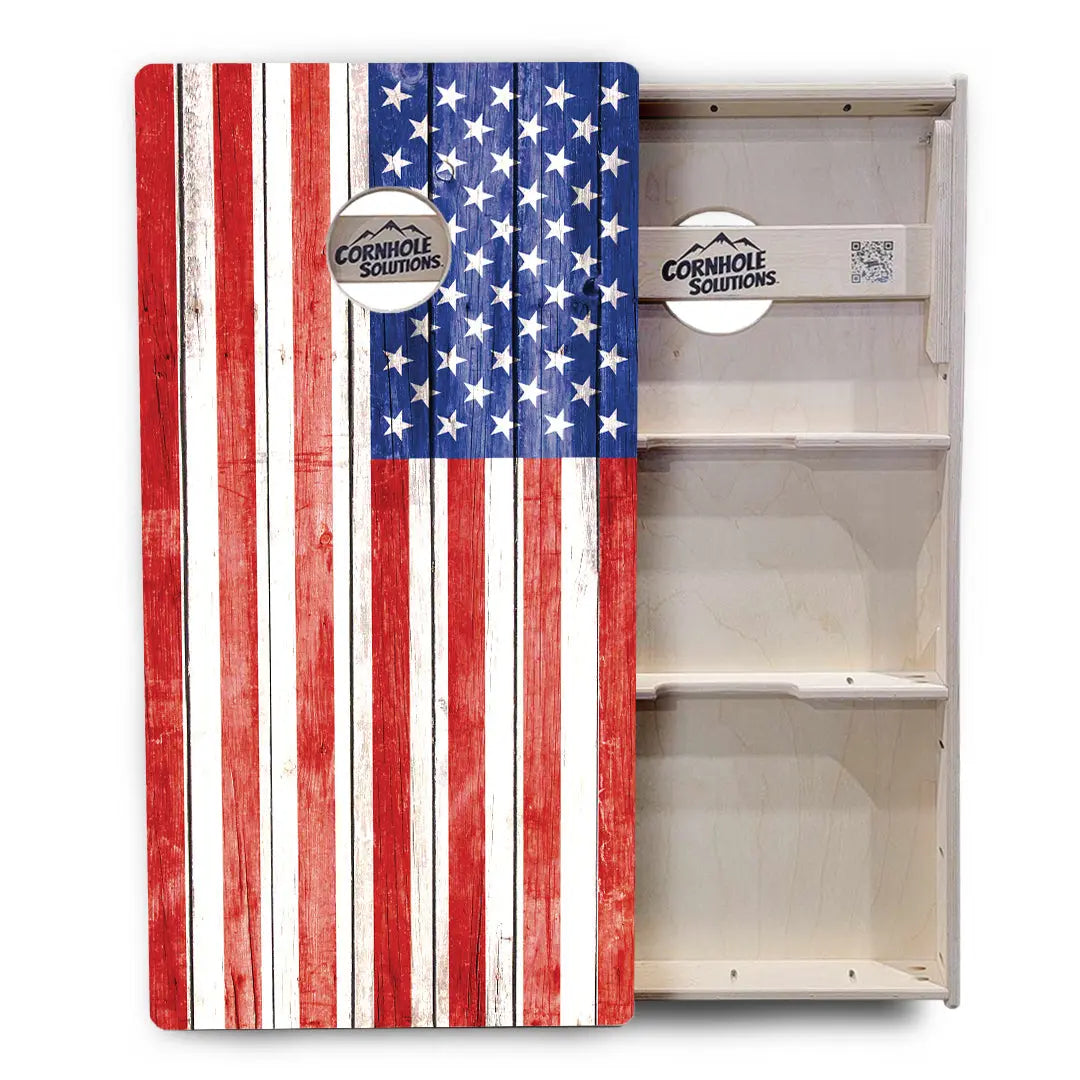 Whitewash Flag Cornhole Boards - Professional Tournament Series by Cornhole Solutions, custom cornhole board detail photo 3