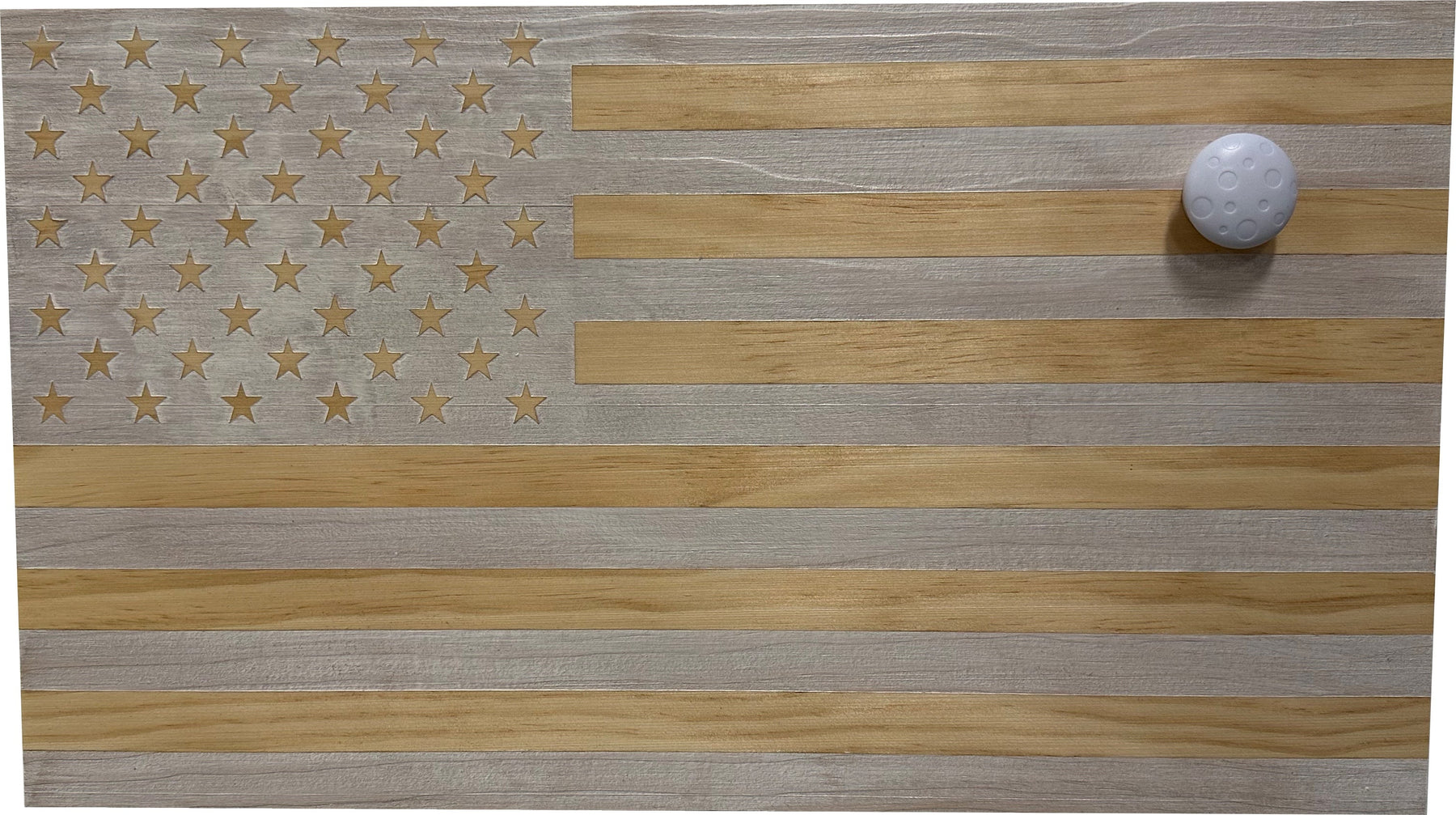 American Flag Decorative & Secure Wall-Mounted Gun Cabinet (Whitewashed) by Bellewood Designs, Southern home decor detail photo 4