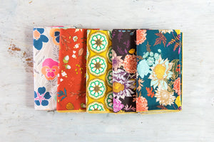 Winter Blue Floral Cloth Napkins, set of four by Dot and Army, table linens detail photo 6
