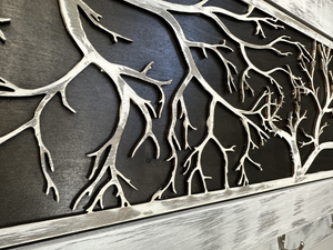 Winter Family Tree Gun Concealment Decor - Handcrafted Wooden Gun Cabinets - Gun Shelf Hidden Storage for Rifles, Shotguns, & Handguns - Quick Access by Bellewood Designs