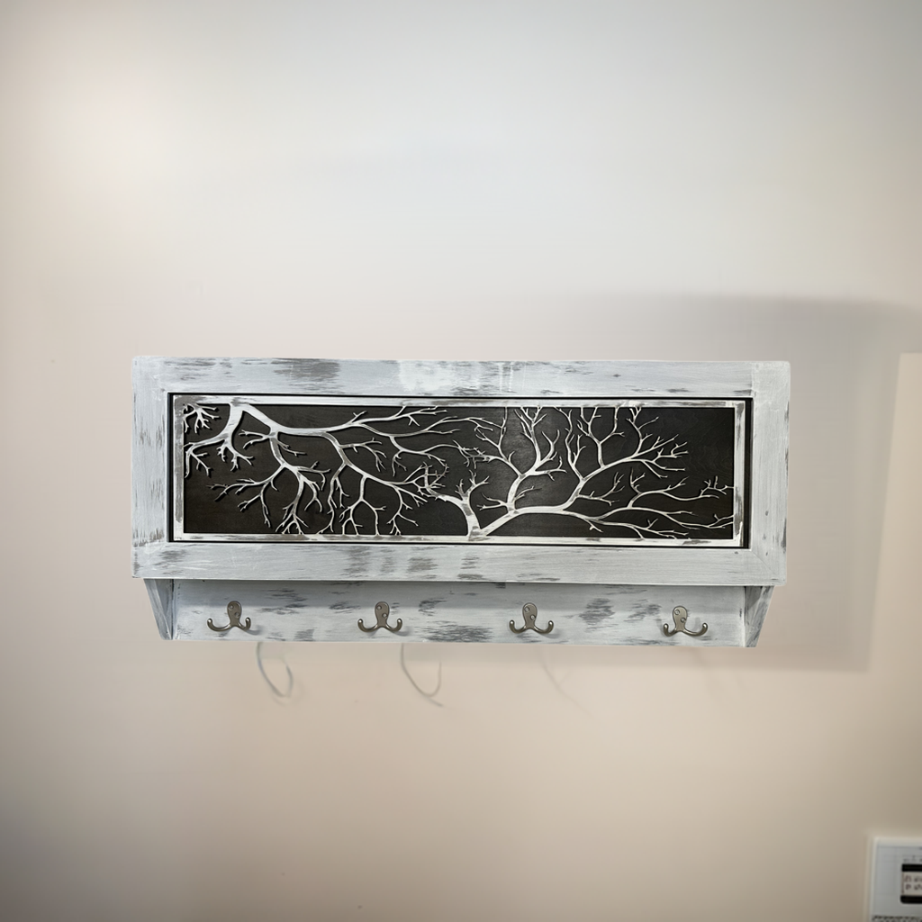 Winter Family Tree Gun Concealment Decor - Handcrafted Wooden Gun Cabinets - Gun Shelf Hidden Storage for Rifles, Shotguns, & Handguns - Quick Access by Bellewood Designs