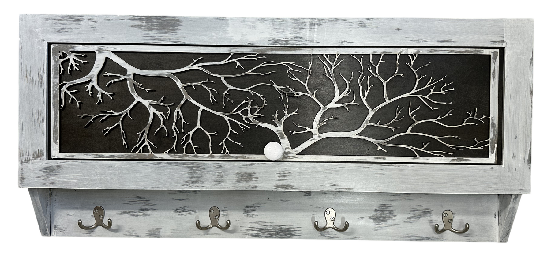 Winter Family Tree Gun Concealment Decor - Handcrafted Wooden Gun Cabinets - Gun Shelf Hidden Storage for Rifles, Shotguns, & Handguns - Quick Access by Bellewood Designs