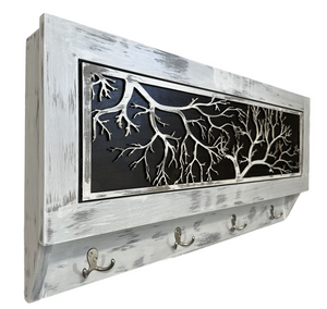 Winter Family Tree Gun Concealment Decor - Handcrafted Wooden Gun Cabinets - Gun Shelf Hidden Storage for Rifles, Shotguns, & Handguns - Quick Access by Bellewood Designs