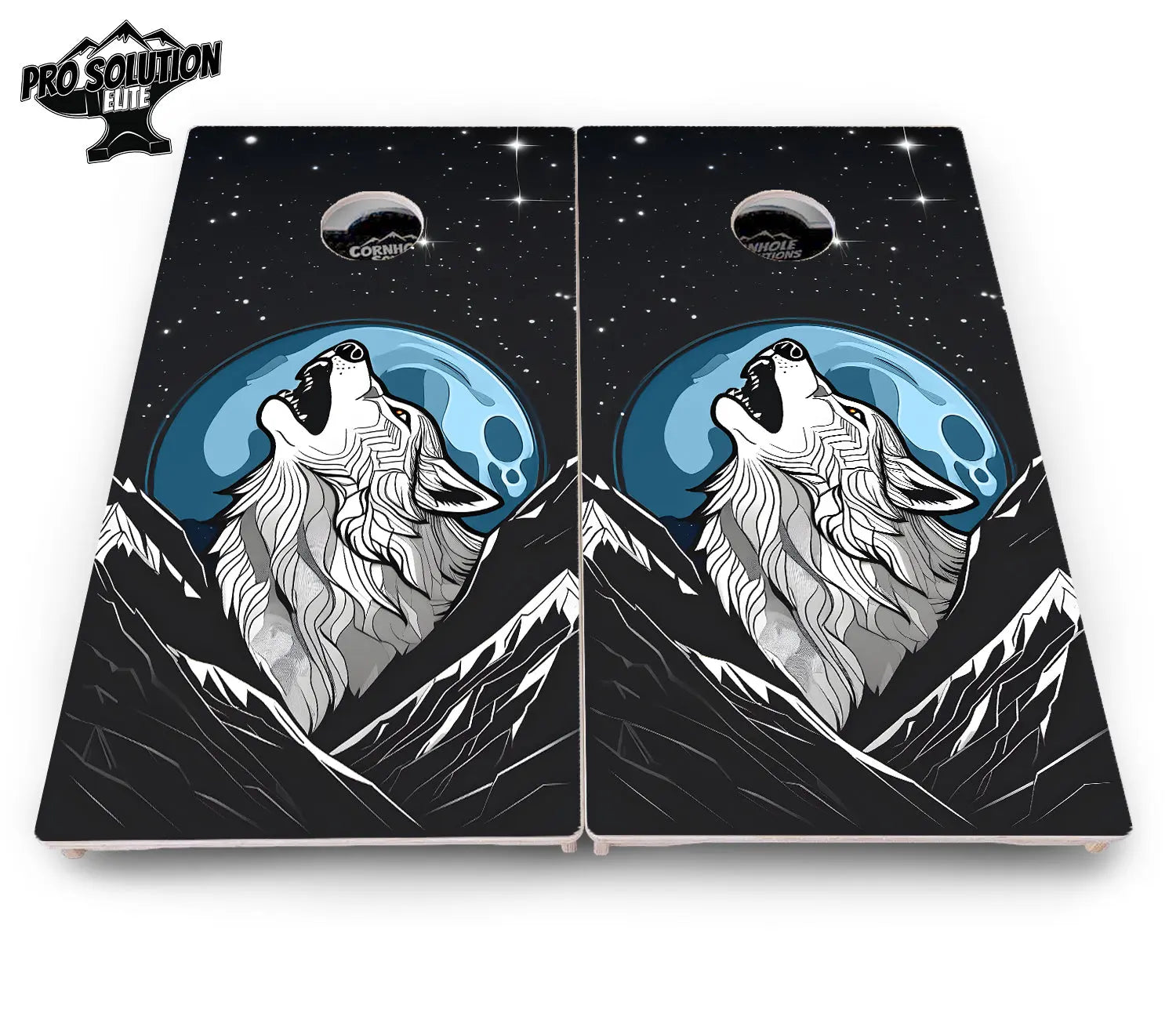 Wolf Howling Cornhole Boards - Pro Solution Elite Series by Cornhole Solutions, custom cornhole board detail photo 4