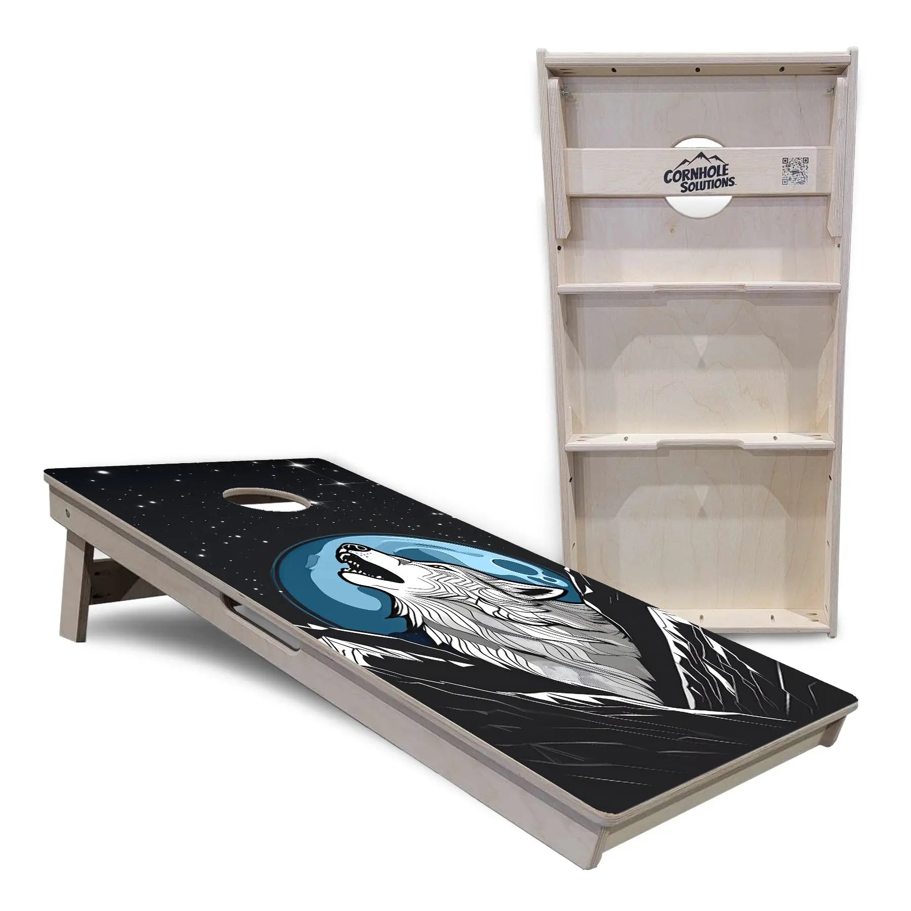 Wolf Howling Cornhole Boards - Professional Tournament Series by Cornhole Solutions, custom cornhole board detail photo 4