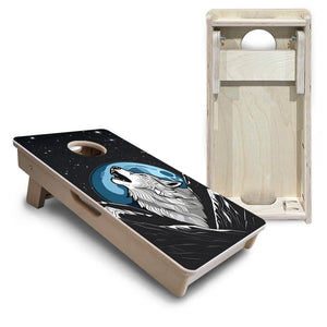 Wolf Howling - Mini or Vacation Size Cornhole Boards by Cornhole Solutions, custom cornhole board detail photo 4