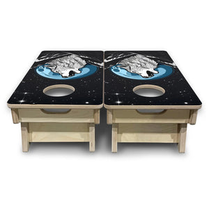 Wolf Howling - Mini or Vacation Size Cornhole Boards by Cornhole Solutions, custom cornhole board detail photo 5