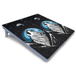 Wolf Howling at Moon Cornhole Boards - All Weather Series by Cornhole Solutions, custom cornhole board detail photo 3