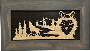 Wall-Mounted Gun Cabinet Wolf Scenery Wall Decoration - Gun Safe To Securely Store Your Gun In Plain Sight by Bellewood Designs, Southern home decor detail photo 2