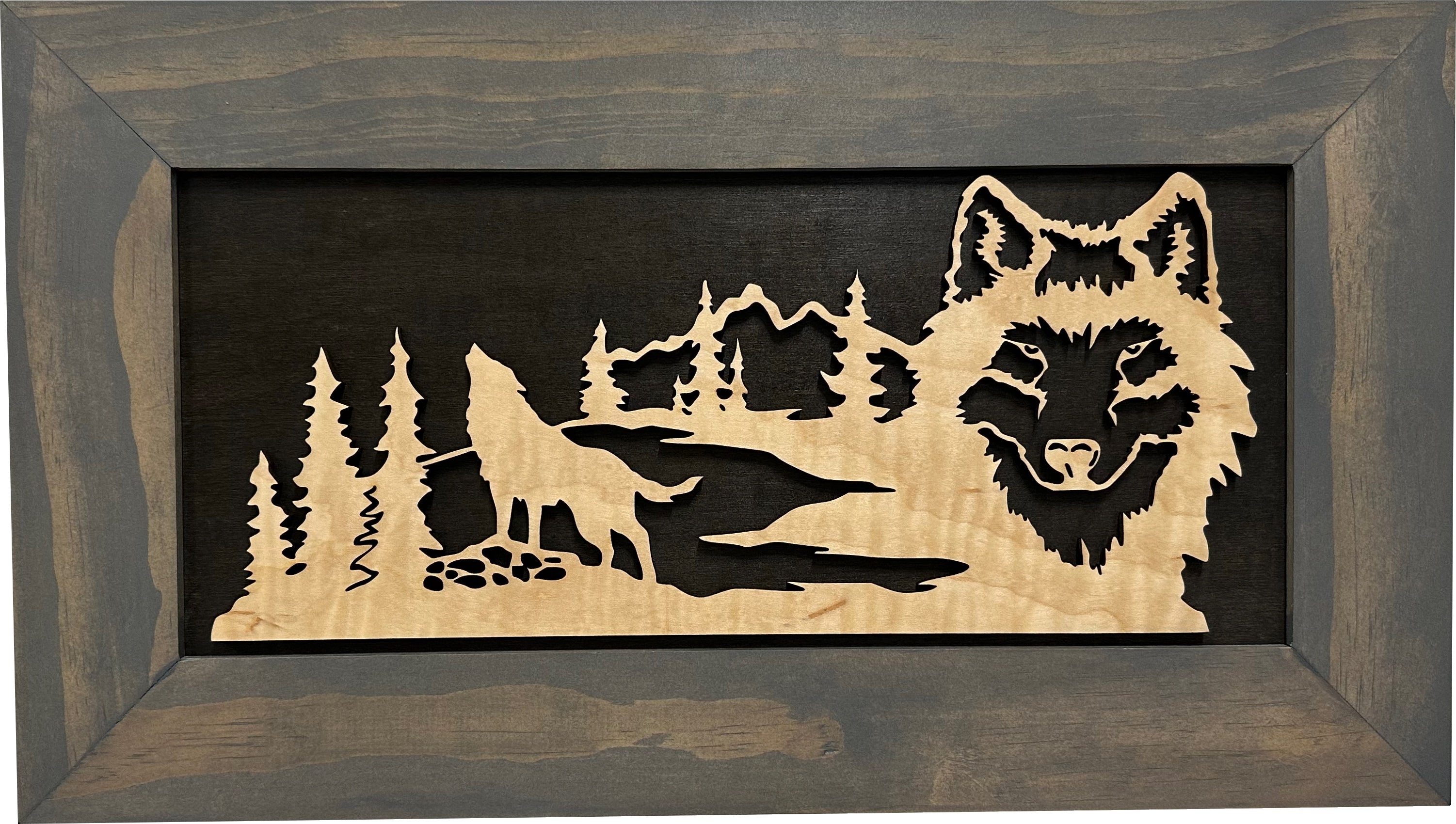 Wall-Mounted Gun Cabinet Wolf Scenery Wall Decoration - Gun Safe To Securely Store Your Gun In Plain Sight by Bellewood Designs, Southern home decor detail photo 2