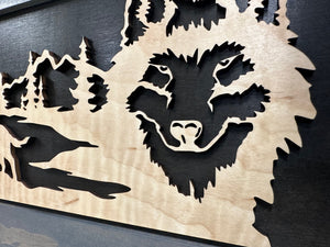 Wall-Mounted Gun Cabinet Wolf Scenery Wall Decoration - Gun Safe To Securely Store Your Gun In Plain Sight by Bellewood Designs, Southern home decor detail photo 9