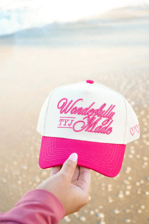 Wonderfully Made - Hot Pink Vintage Trucker Hat by KenzKustomz, Southern lifestyle apparel detail photo 2