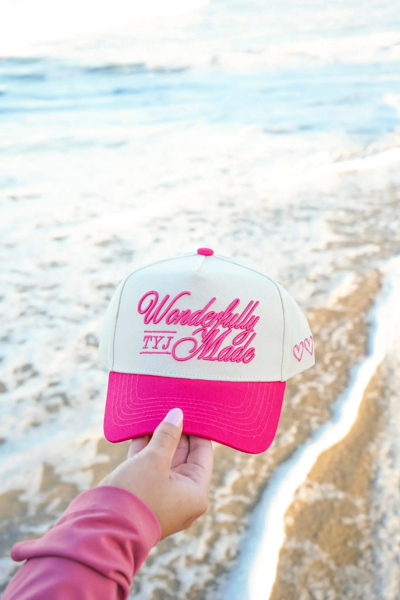 Wonderfully Made - Hot Pink Vintage Trucker Hat by KenzKustomz, Southern lifestyle apparel detail photo 7