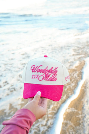 Wonderfully Made - Hot Pink Vintage Trucker Hat by KenzKustomz, Southern lifestyle apparel detail photo 7