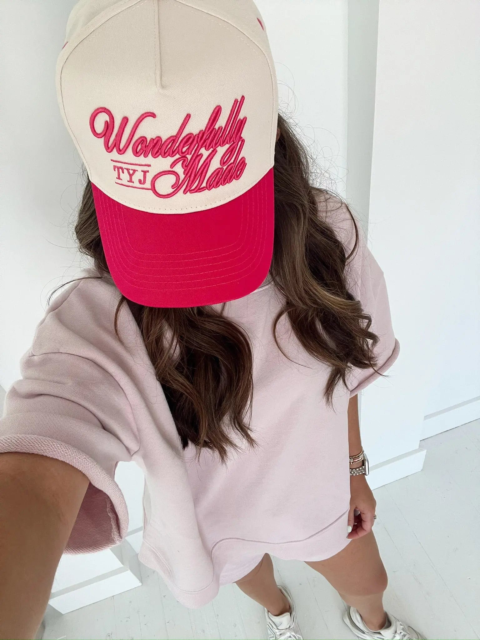 Wonderfully Made - Hot Pink Vintage Trucker Hat by KenzKustomz, Southern lifestyle apparel detail photo 9