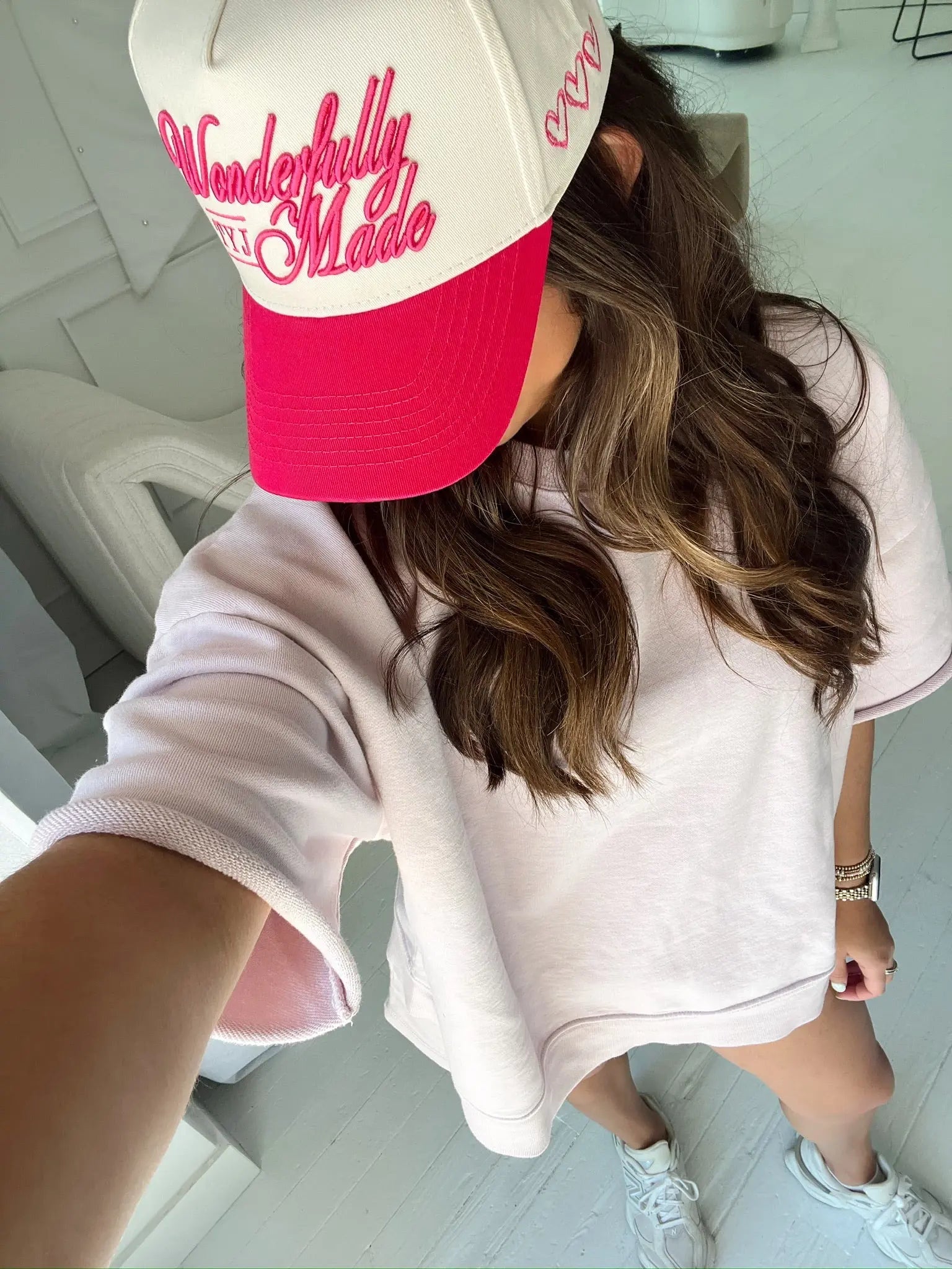 Wonderfully Made - Hot Pink Vintage Trucker Hat by KenzKustomz, Southern lifestyle apparel detail photo 12