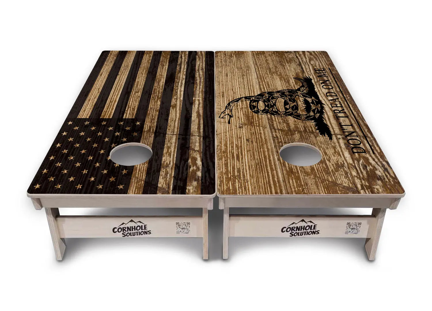 Wood DTOM & Flag Cornhole Boards - Professional Tournament Series by Cornhole Solutions, custom cornhole board detail photo 7