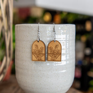 ZZ Plant Arched Earrings by Still Magnolia, handmade jewelry main product photo