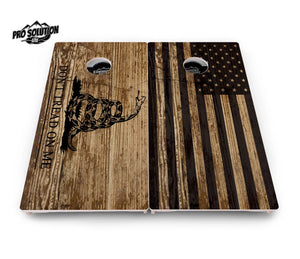 Wood Flag & DTOM Cornhole Boards - Pro Solution Lite Series by Cornhole Solutions, custom cornhole board detail photo 2