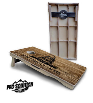 Wood Flag & DTOM Cornhole Boards - Pro Solution Lite Series by Cornhole Solutions, custom cornhole board detail photo 3