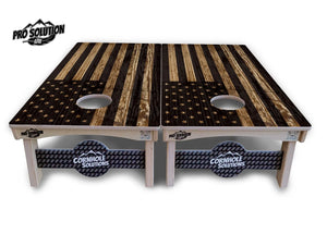 Wood Flag & DTOM Cornhole Boards - Pro Solution Lite Series by Cornhole Solutions, custom cornhole board detail photo 7
