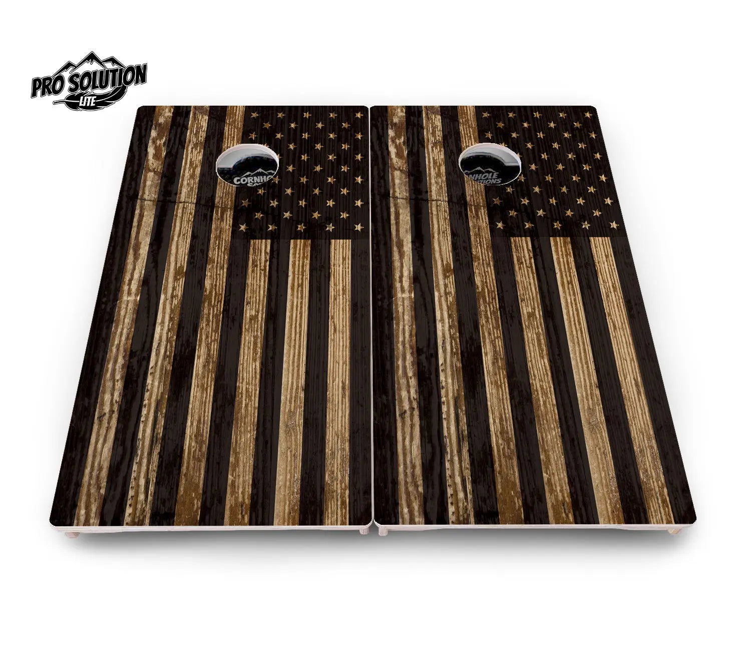 Wood Flag & DTOM Cornhole Boards - Pro Solution Lite Series by Cornhole Solutions, custom cornhole board detail photo 8