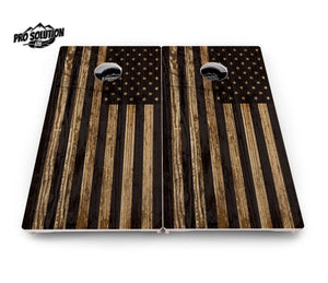 Wood Flag & DTOM Cornhole Boards - Pro Solution Lite Series by Cornhole Solutions, custom cornhole board detail photo 8