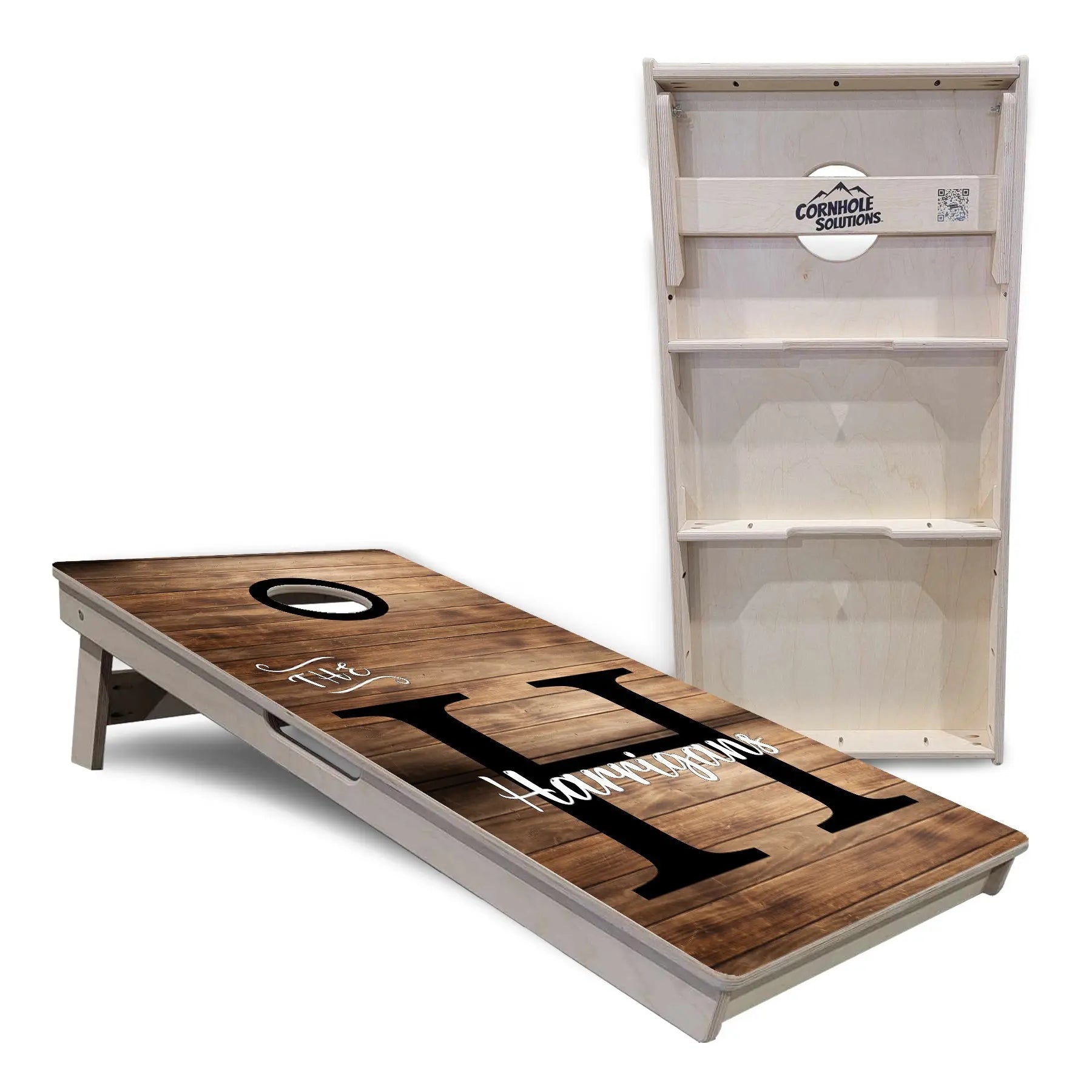 Wood Slat Cornhole Boards - Professional Tournament Series by Cornhole Solutions, custom cornhole board detail photo 5