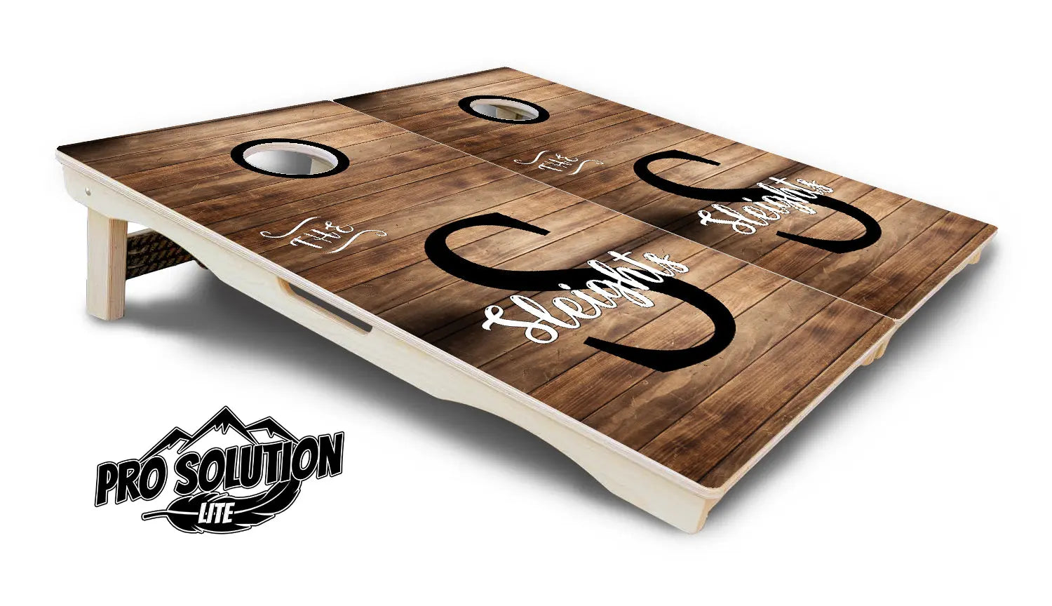 Wood Slat Letter Name Cornhole Boards - Pro Solution Lite Series by Cornhole Solutions, custom cornhole board detail photo 5