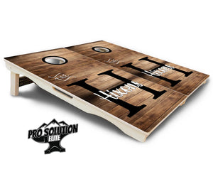 Wood Slat Name Cornhole Boards - Pro Solution Elite Series by Cornhole Solutions, custom cornhole board detail photo 5
