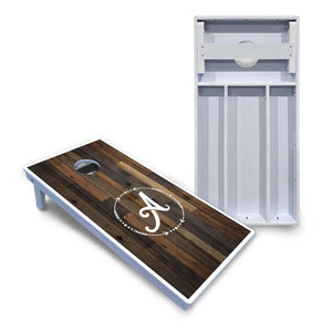 Wood Wreath Letter Cornhole Boards - All Weather Series by Cornhole Solutions, custom cornhole board main product photo
