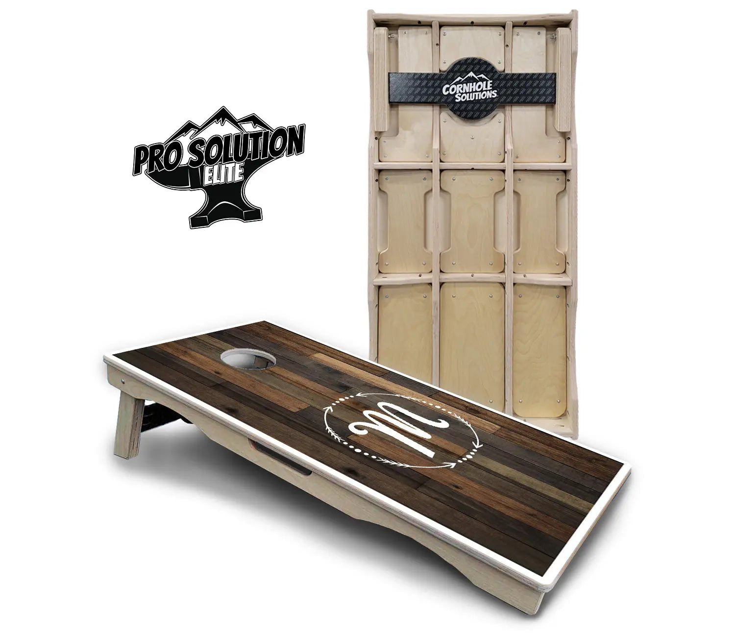 Wood Wreath Letter Cornhole Boards - Pro Solution Elite Series by Cornhole Solutions, custom cornhole board main product photo