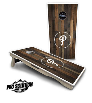 Wood Wreath Letter Cornhole Boards - Pro Solution Lite Series by Cornhole Solutions, custom cornhole board main product photo