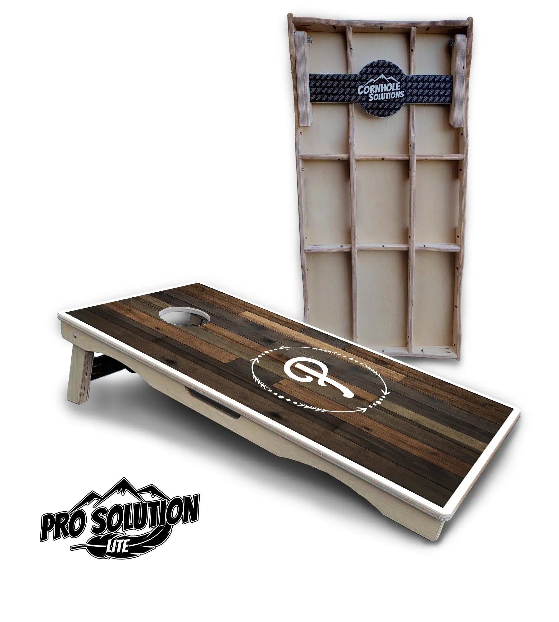 Wood Wreath Letter Cornhole Boards - Pro Solution Lite Series by Cornhole Solutions, custom cornhole board detail photo 2