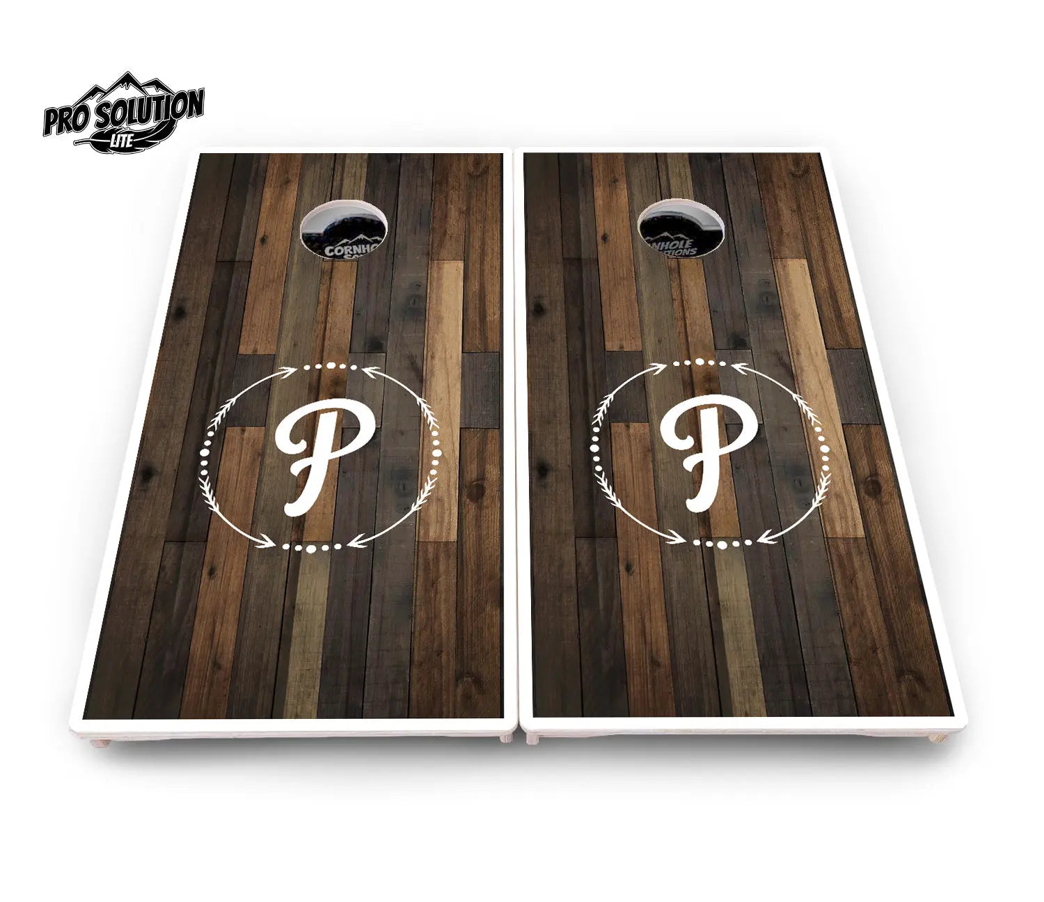 Wood Wreath Letter Cornhole Boards - Pro Solution Lite Series by Cornhole Solutions, custom cornhole board detail photo 3