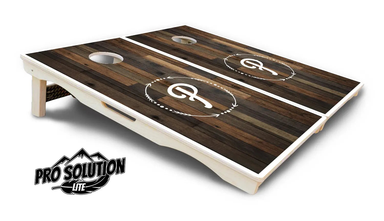 Wood Wreath Letter Cornhole Boards - Pro Solution Lite Series by Cornhole Solutions, custom cornhole board detail photo 4
