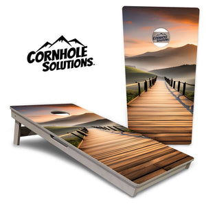 Wooden Bridge Cornhole Boards - Professional Tournament Series by Cornhole Solutions, custom cornhole board main product photo