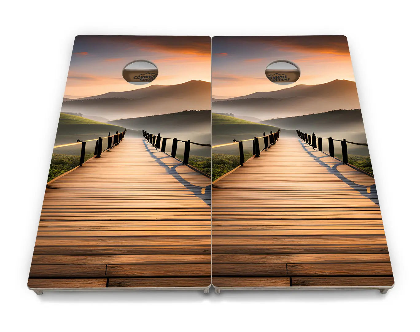 Wooden Bridge Cornhole Boards - Professional Tournament Series by Cornhole Solutions, custom cornhole board detail photo 4