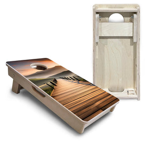 Wooden Bridge - Mini or Vacation Size Cornhole Boards by Cornhole Solutions, custom cornhole board detail photo 4