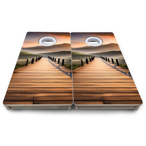 Wooden Bridge - Mini or Vacation Size Cornhole Boards by Cornhole Solutions, custom cornhole board detail photo 7