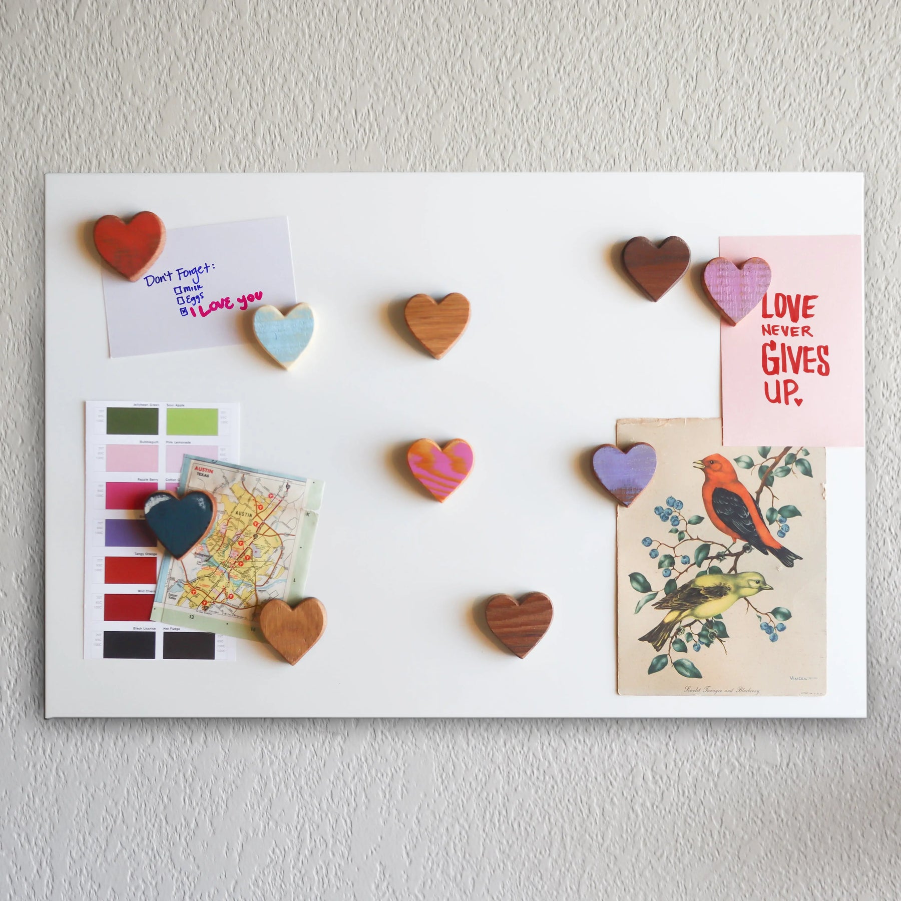 Wooden Heart Magnets by Dennehey Design Co., Southern home decor detail photo 2