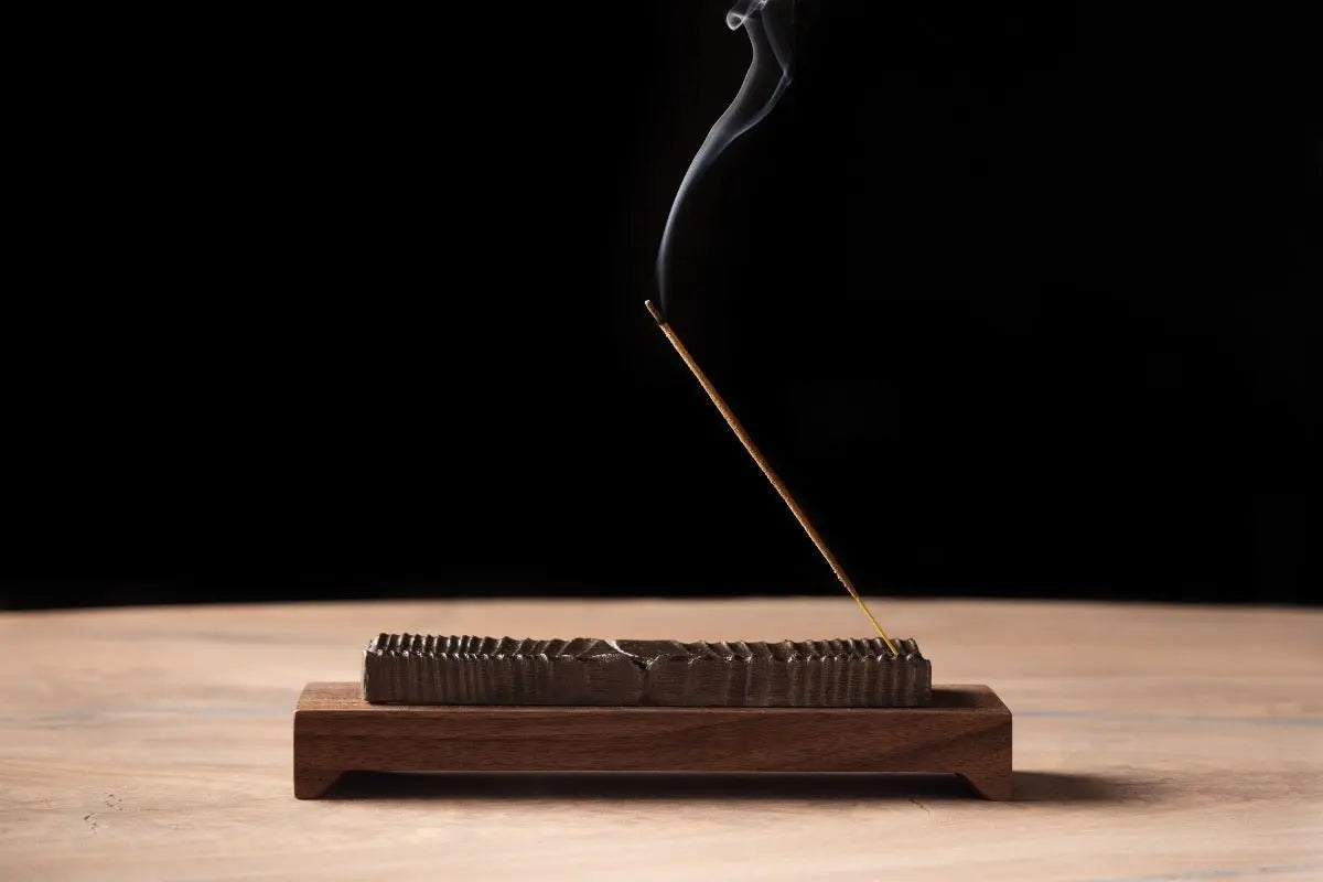 Wooden Incense Holder with Bronze Casting by Alabama Sawyer, Southern home decor detail photo 2