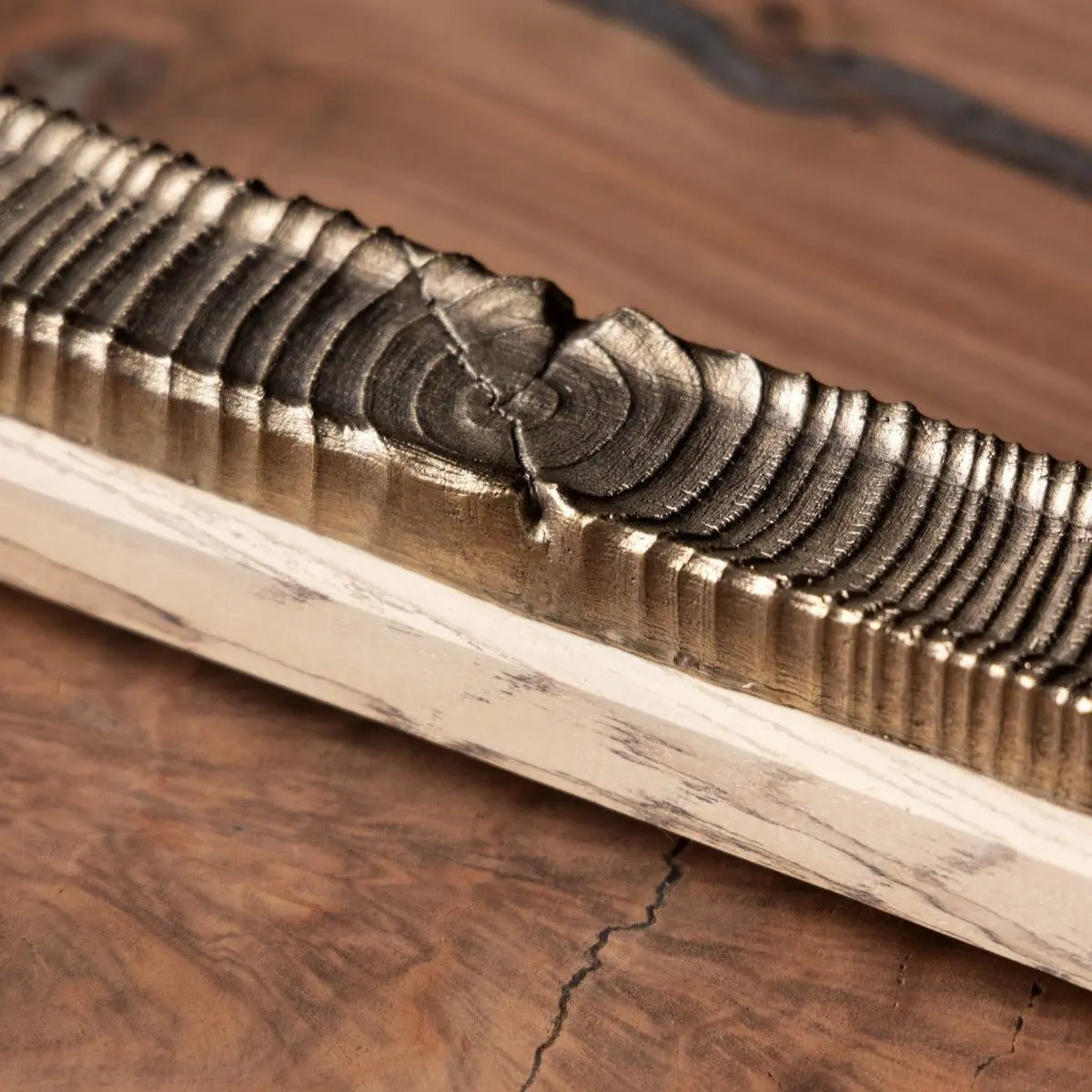 Wooden Incense Holder with Bronze Casting by Alabama Sawyer, Southern home decor detail photo 5