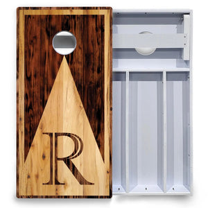 Wooden Triangle Letter Cornhole Boards - All Weather Series by Cornhole Solutions, custom cornhole board detail photo 3