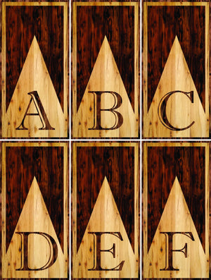 Wooden Triangle Letter Cornhole Boards - Professional Tournament Series by Cornhole Solutions, custom cornhole board detail photo 6