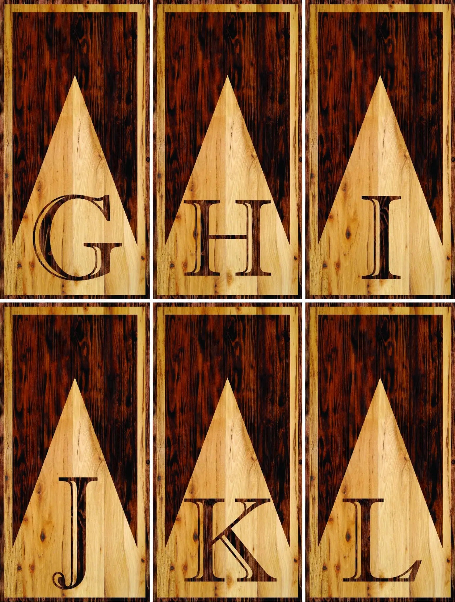 Wooden Triangle Letter Cornhole Boards - Professional Tournament Series by Cornhole Solutions, custom cornhole board detail photo 7