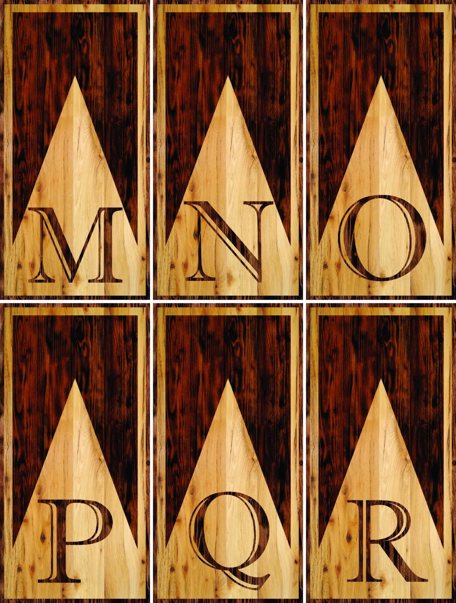 Wooden Triangle Letter Cornhole Boards - Professional Tournament Series by Cornhole Solutions, custom cornhole board detail photo 8