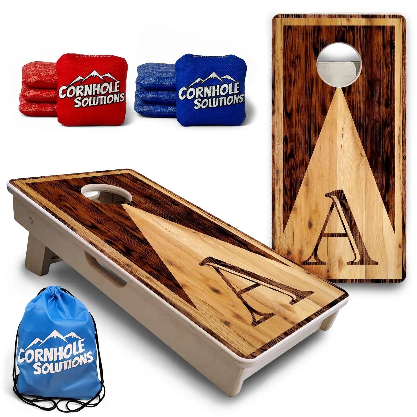 Wooden Triangle Letter - Mini or Vacation Size Cornhole Boards by Cornhole Solutions, custom cornhole board main product photo