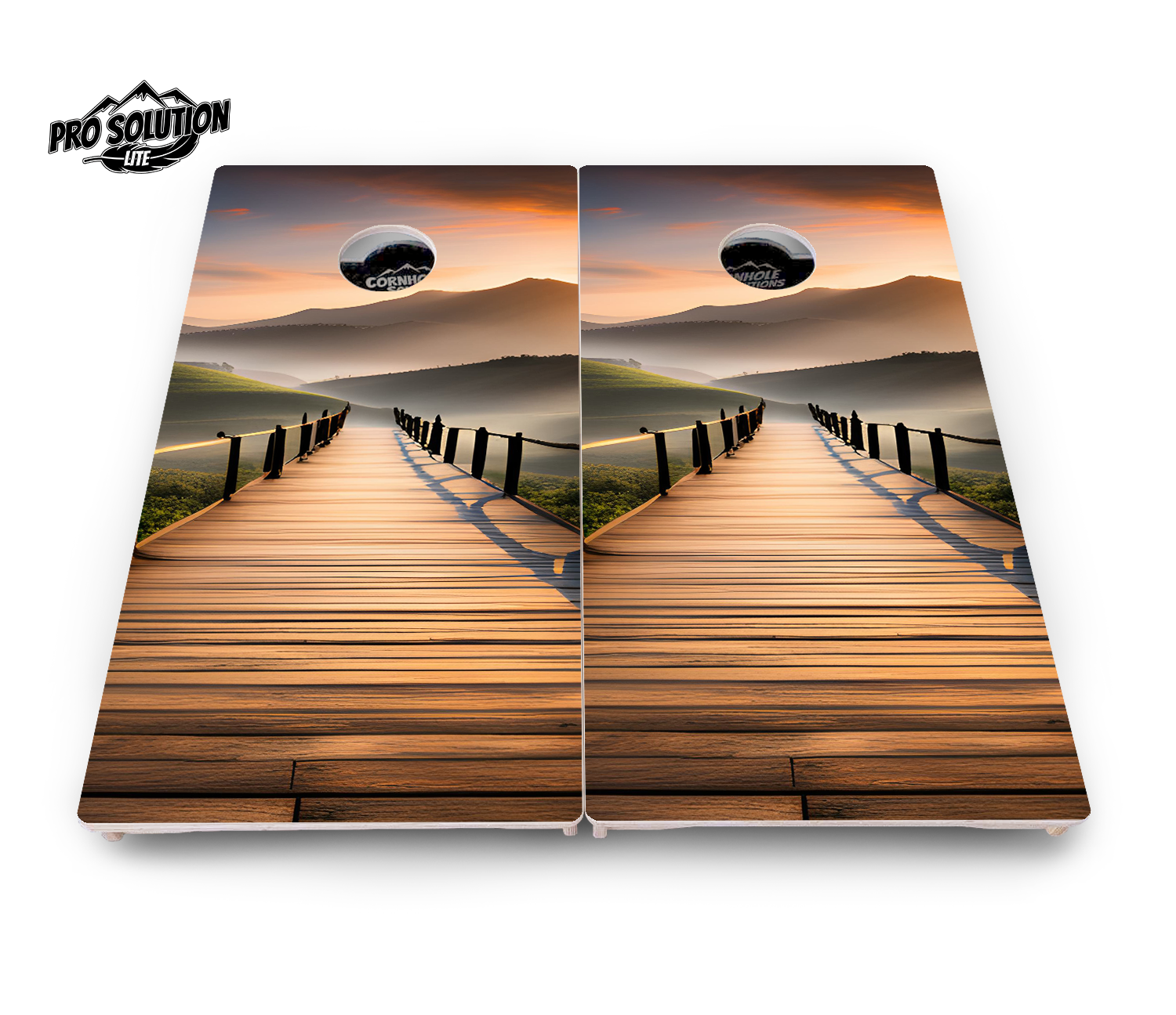Wooden Bridge Cornhole Boards - Pro Solution Lite Series by Cornhole Solutions, custom cornhole board detail photo 2